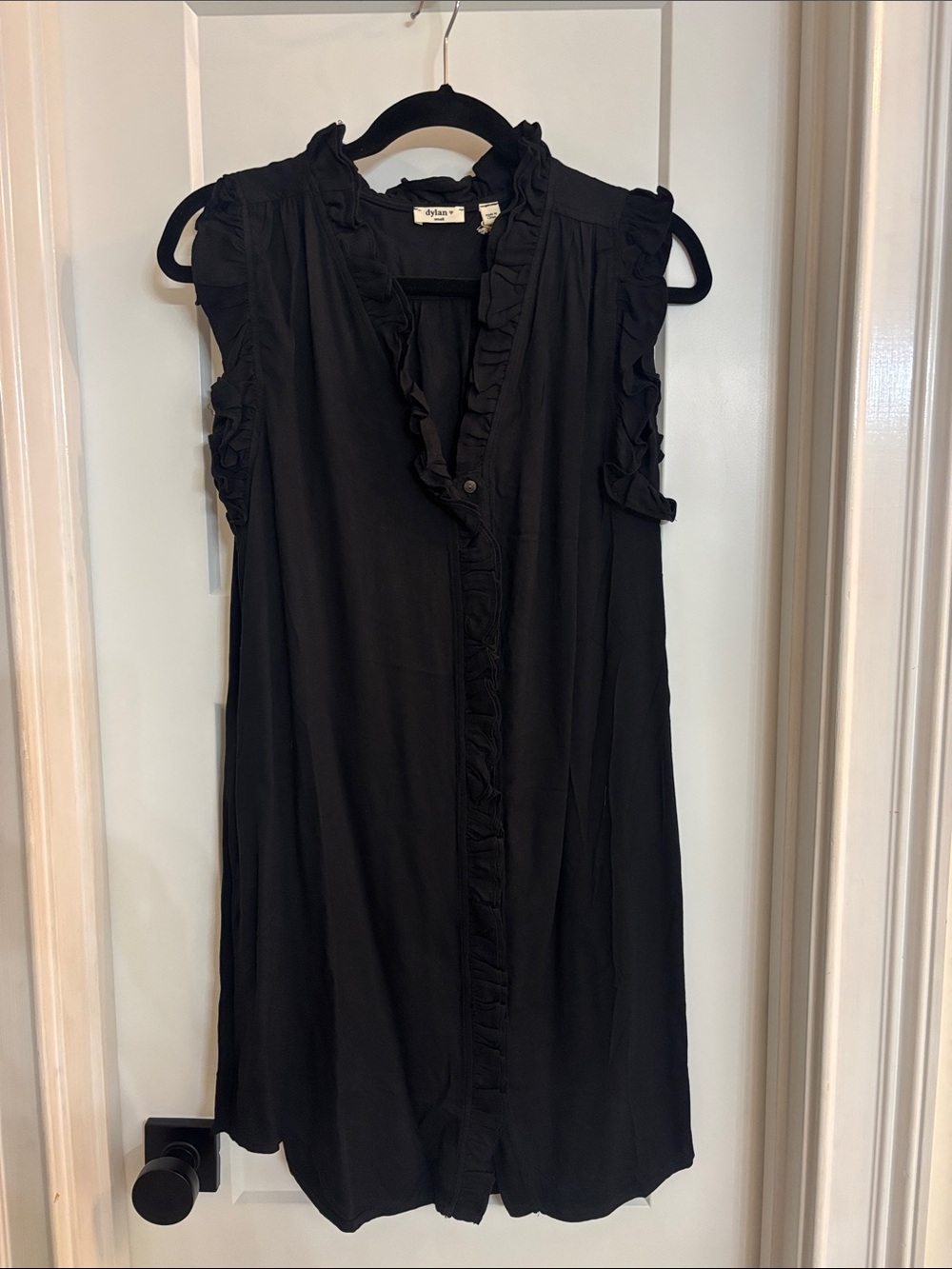 dylan Black Ruffle-Trim Sleeveless Tunic